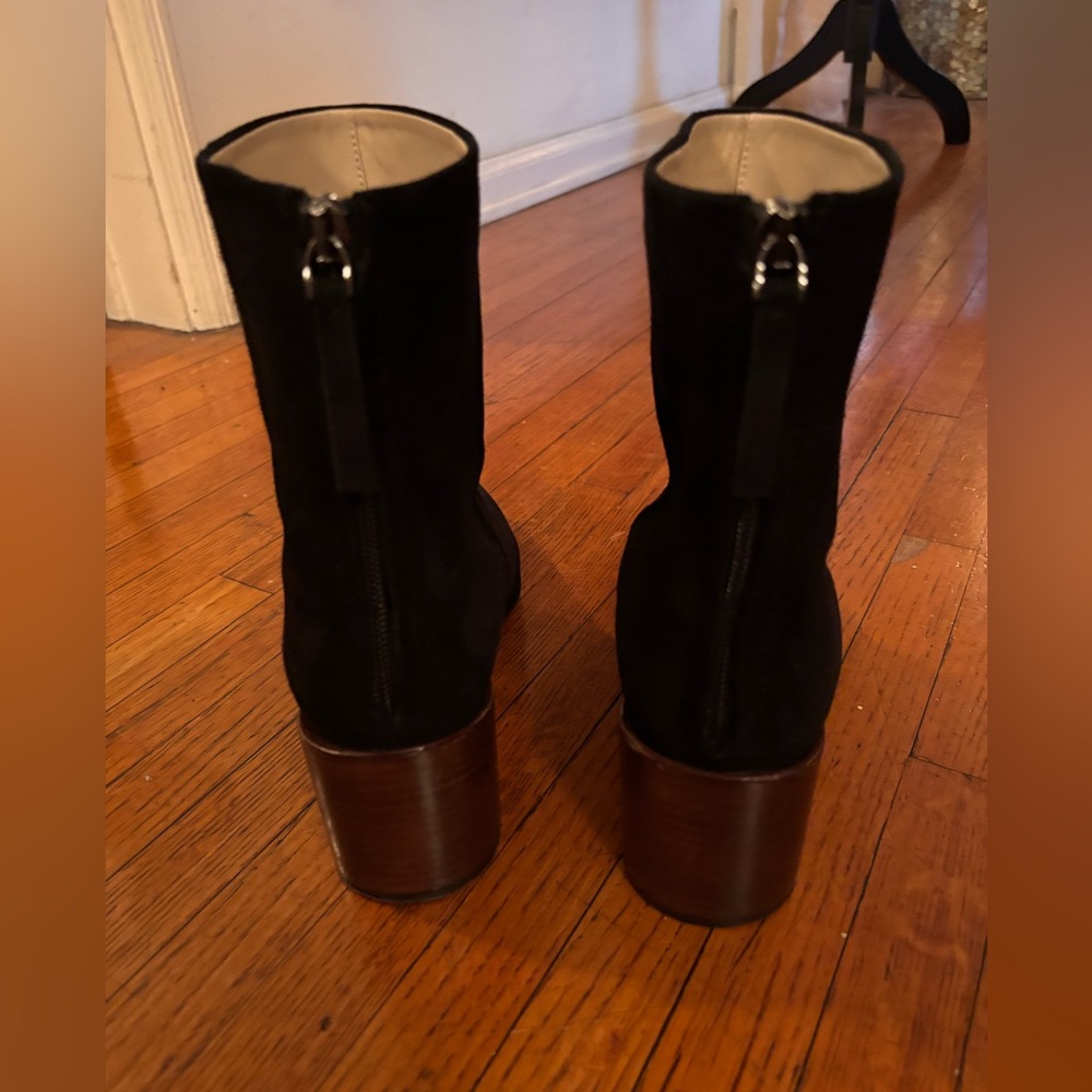 Theory Block Heel Bootie In Suede - image 3